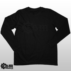 EBM Logo - Longsleeve - black on black XXXL