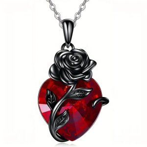 Necklace - Heart with roses