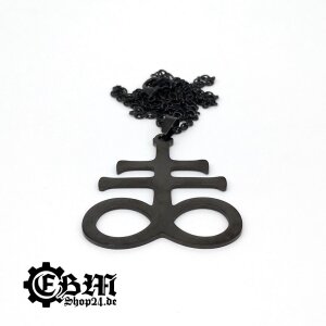 Necklace - Leviathan cross - Black - Stainless steel